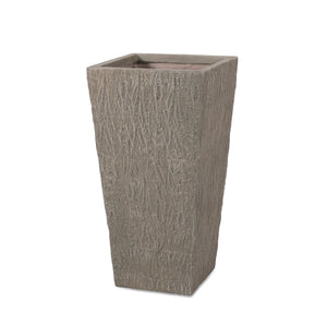 English Elm Mgo Concrete Tall Column Outdoor Planter with Pleated Stone Finish for Patio or Porch 73368.00