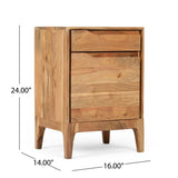 Christopher Knight Home® - Noble House - Amwiler Modern Handcrafted Acacia Wood Side Table, Natural