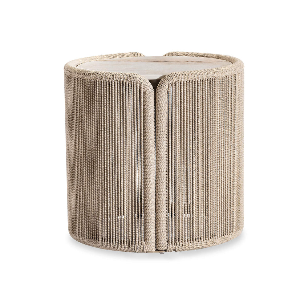 Bernhardt Bernhardt Trellis Twisted Rope Aluminum Outdoor Side Table with Sintered Stone Top X12119
