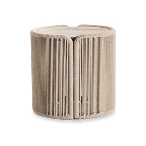 Bernhardt Bernhardt Trellis Twisted Rope Aluminum Outdoor Side Table with Sintered Stone Top X12119