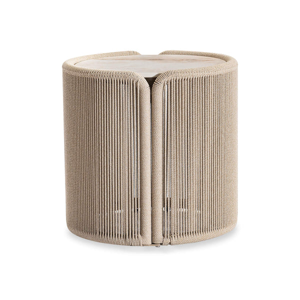 Bernhardt Bernhardt Trellis Twisted Rope Aluminum Outdoor Side Table with Sintered Stone Top X12119