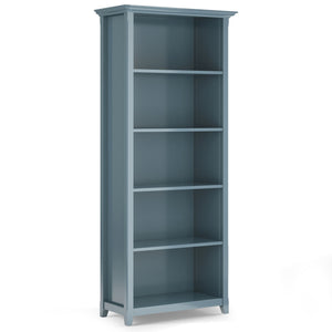 English Elm Amherst 30-Inch Solid Wood 5-Shelf Bookcase In French Blue - Elegant Storage For Any Room Style B136P158327