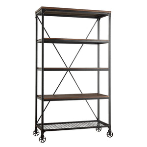 Homelegance By Top-Line Delano Industrial Modern Rustic 40-inch Bookcase Black Wood