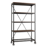 Homelegance By Top-Line Delano Industrial Modern Rustic 40-inch Bookcase Black Wood