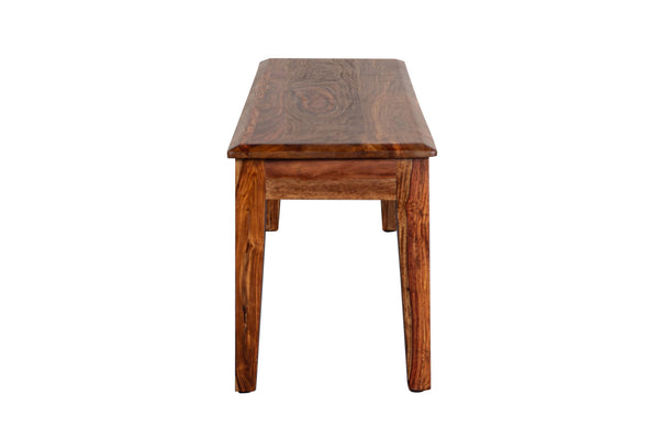 Porter Designs Porter Sonora Solid Sheesham Wood Dining Bench - Elegant Beveled Seat & Tapered Legs, Brown Finish Brown Wood 07-196-13-9740