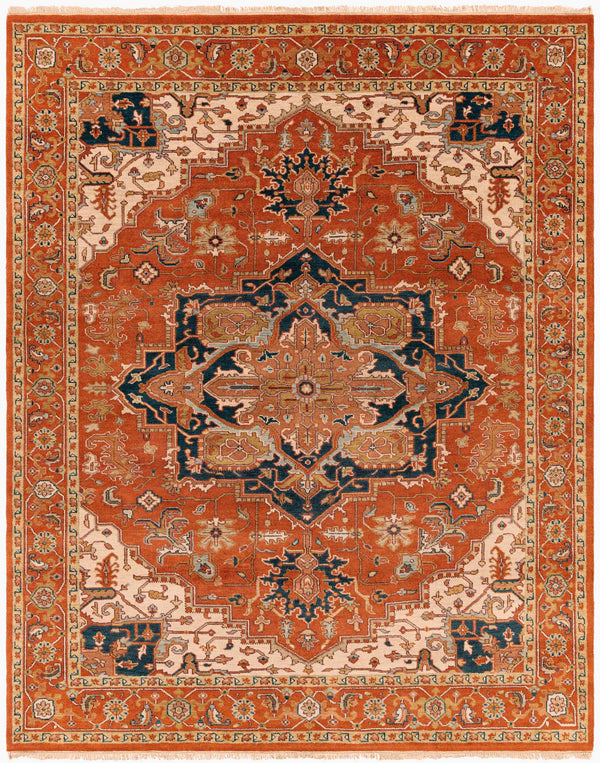 Surya Zeus 10' X 14' Luxurious Handmade Wool Rug - Classic Style, Durable Comfort, Perfect For Any Room! Rust Nz Wool Zeu7805-7999