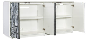 Hooker Furniture Melange Hand-Painted Graffitio Credenza — Sculptural Melange Storage, Touch-Latch Doors, Wire Management 628-85704-02