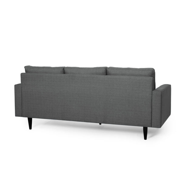 English Elm Christopher Knight Home® - 3-Seater Modern Fabric Sofa - Dark Grey, Elegant Button-Tufted Design, Durable & Stylish For Living Spaces 66890.00A_66890.00B
