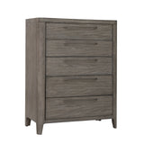 Scott Living Home Griffith Five Drawer Chest Gray with Light Wood Finish P367DJ124 Pulaski Furniture