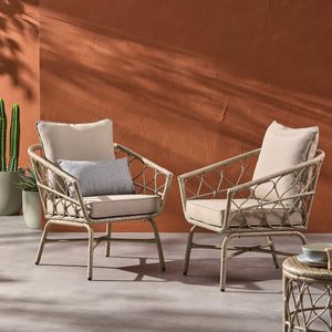 English Elm Christopher Knight Home® - BRUCE Club Chair Set - Brown PE Rattan & Iron Frame, Boho Outdoor Seating with Water-Resistant Cushions 70415.00LBRN