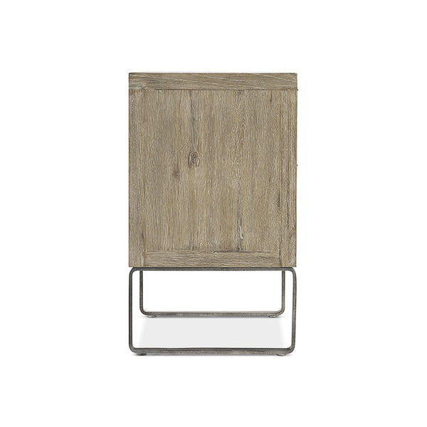 Bernhardt Bernhardt Tribeca Nightstand Aurum Oak With Textured Steel Sled Base, Soft-Close Drawers & Usb Charging 333229