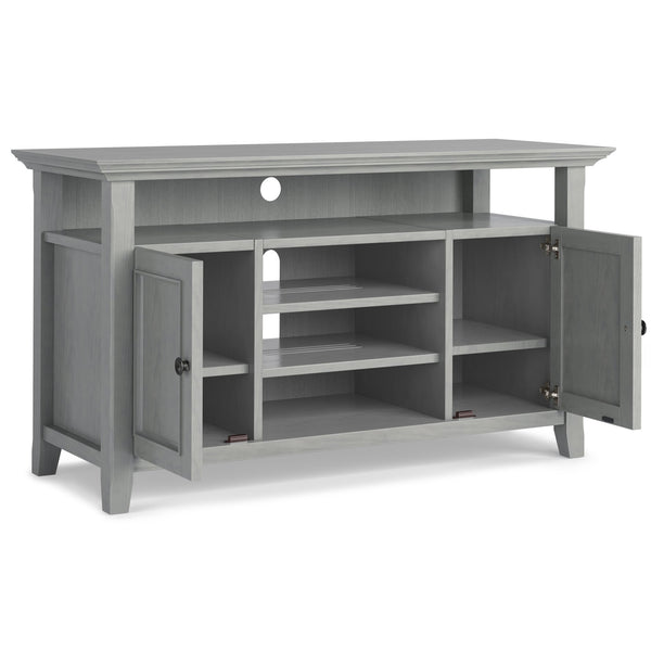 English Elm Amherst 54-Inch Solid Wood Tv Media Stand In Fog Grey - Stylish Storage With Cable Management Solutions B136P158375