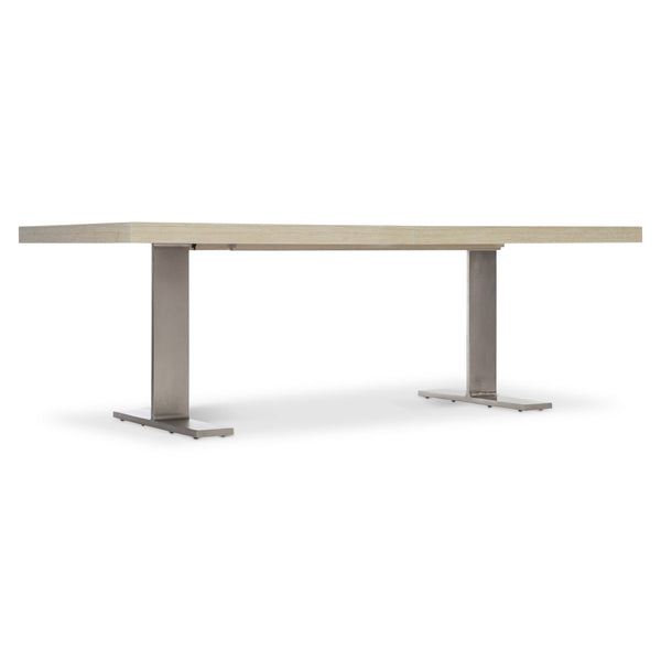 Bernhardt Bernhardt Solaria Rectangular Dining Table With Quartered White Oak Veneer Top & Cast Steel T Legs 310224