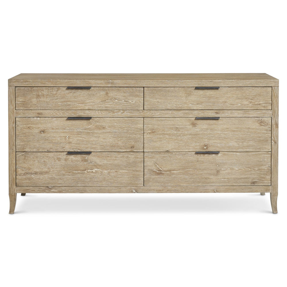 Bernhardt Bernhardt Tribeca Dresser In Aurum White Oak With 6 Soft-Close Drawers, Textured Steel Pulls, 68" 333050