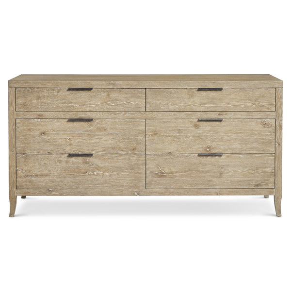 Bernhardt Bernhardt Tribeca Dresser In Aurum White Oak With 6 Soft-Close Drawers, Textured Steel Pulls, 68" 333050