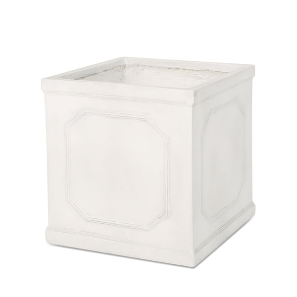 English Elm Mgo Handcrafted Square Outdoor Planter Artisan Magnesium Oxide Patio Garden Pot 63416.00WHI