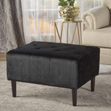 Christopher Knight Home® - Noble House - Kimiko Tufted Black Velvet Ottoman