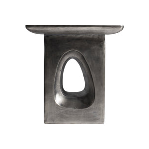 Bernhardt Bernhardt Argo Side Table With Graphite Cast Aluminum Teardrop Base, Square Top, Durable Outdoor-Friendly Finish 328404