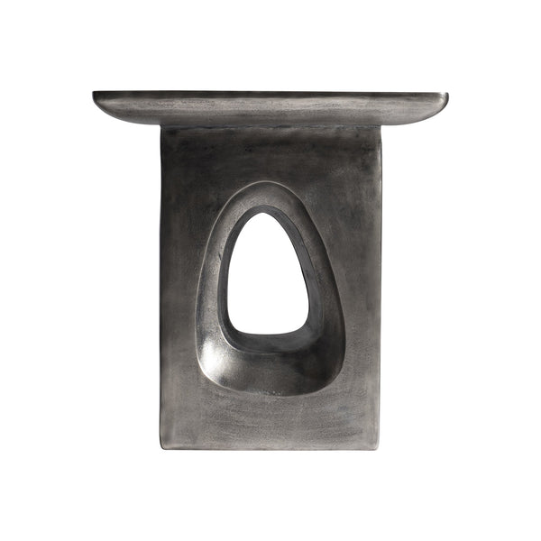 Bernhardt Bernhardt Argo Side Table With Graphite Cast Aluminum Teardrop Base, Square Top, Durable Outdoor-Friendly Finish 328404