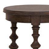 Revival Row Round End Table Brown with Chimney Smoke Finish P348255 Pulaski Furniture