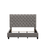 Homelegance By Top-Line Zelie Adjustable Fabric Tufted Rolltop Queen Bed Black Linen