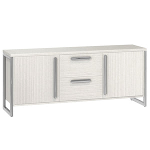 Bernhardt Bernhardt Stratum Buffet With Mist Ash Veneer, Polished Nickel Frames, Soft-Close Doors & Drawers 325134
