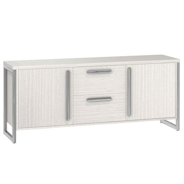 Bernhardt Bernhardt Stratum Buffet With Mist Ash Veneer, Polished Nickel Frames, Soft-Close Doors & Drawers 325134