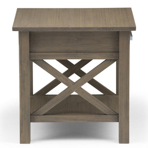 English Elm Kitchener End Table - Handcrafted Farmhouse Grey Wood Table With Storage & Rustic Charm For Any Space B136P158207