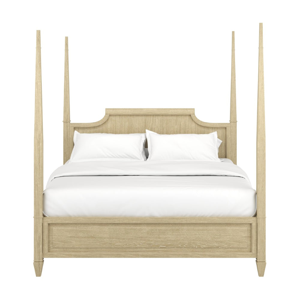 A.R.T. Furniture Eave II Panel Bed - Elegant Arched Headboard in Light Wood Finish for Modern Bedroom Serenity 436136-1825
