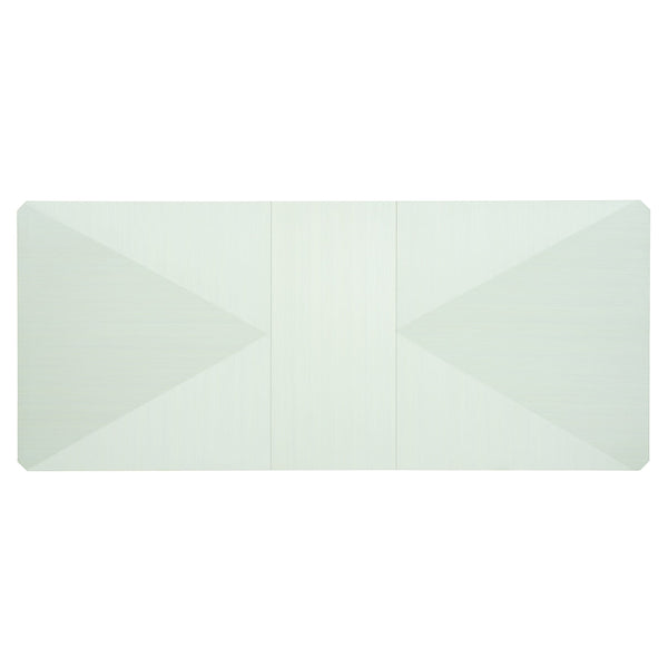 Bernhardt Bernhardt Linear White Pyramid Dining Table With Two Removable Leaves, Tapered Gray Legs — Glamorous Transitional Design 381222