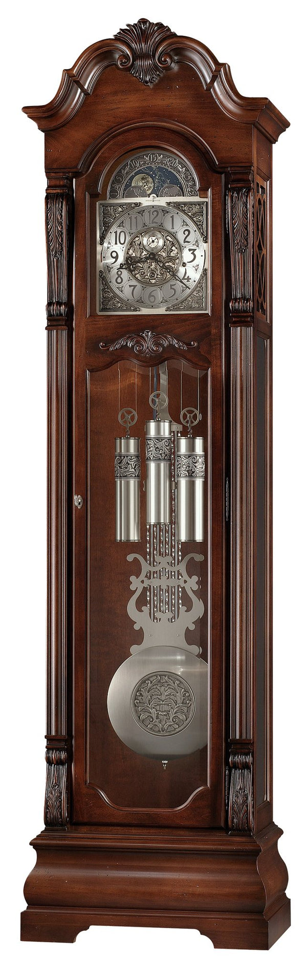 Hekman Furniture 611102 Neilson Grandfather Clock: Antique Elegance With Melodic Chimes & Heirloom Quality Finish Rustic Cherry Neilson Grandfather Clock 611102