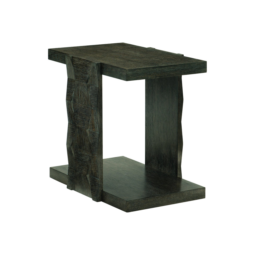 Bernhardt Bernhardt Linea Open Base End Table With Cerused Charcoal Oak Veneer, Rustic-Modern Sculptural Design 384121B