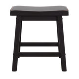 Homelegance By Top-Line Barrett Saddle Seat 18-inch Backless Stools (Set of 2) Black Rubberwood