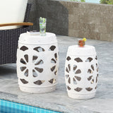 Christopher Knight Home® - Noble House - Sheila Outdoor Metal Side Tables - Set of 2