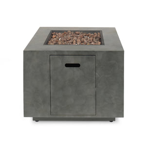 English Elm Outdoor Square Propane Fire Pit Powder Coated Iron 50000 Btu Patio Heater 62837.00CONRT-50K