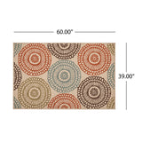 Christopher Knight Home® - Noble House - Seastar Outdoor 3'3" X 5' Medallion Area Rug, Ivory and Multi