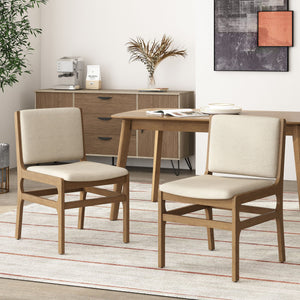 English Elm Christopher Knight Home® - DINING Chair Upholstered Rubberwood Frame Modern Contemporary Design Comfortable Seating Set Wheat 73421.00WHEAT