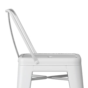 English Elm Rayne 24" Distressed White Metal Counter Height Stool Set Of 2 - Industrial Charm For Any Space B136P159478-GIGA