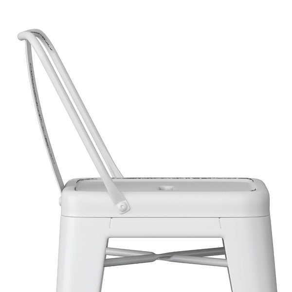 English Elm Rayne 24" Distressed White Metal Counter Height Stool Set Of 2 - Industrial Charm For Any Space B136P159478-GIGA