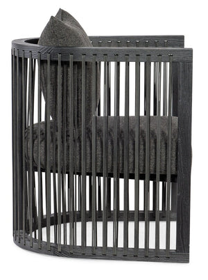 Hooker Furniture Wilde Charred Black Shou Sugi Ban Club Chair — Top-Grain Leather Straps, Sculptural U-Frame Comfort CC290-499