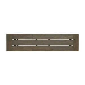 English Elm Acacia Slatted Outdoor Dining Bench Set of Two Solid Hardwood Patio Seating 63086.00GRY