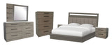 Parker House Pure Modern Bedroom King Platform Bed 2 Nightstands Dresser With Mirror And Chest Gray Oak Solids ,Oak Veneers Bpur-6pc-1266-dmn2c