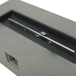 English Elm 50000 Btu Rectangular Mgo Concrete Propane Fire Table for Outdoor Patio Gatherings 59242.00WHI-50K_59243.00WHI