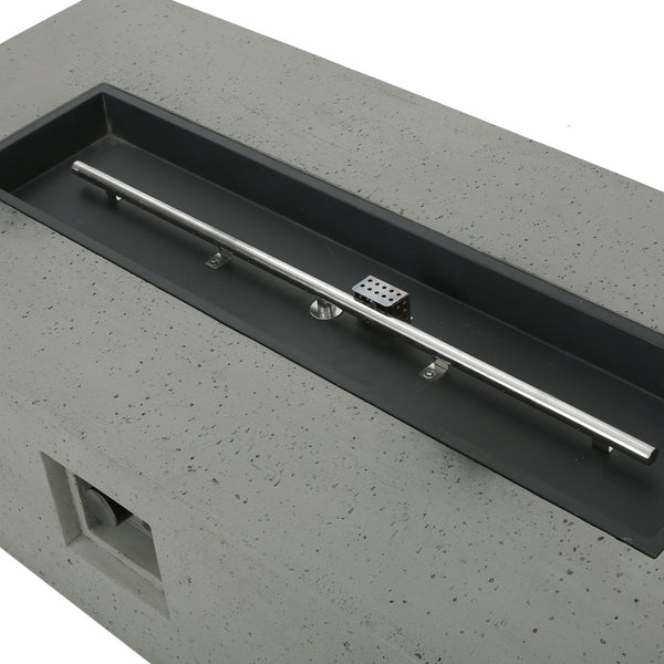 English Elm 50000 Btu Rectangular Mgo Concrete Propane Fire Table for Outdoor Patio Gatherings 59242.00WHI-50K_59243.00WHI
