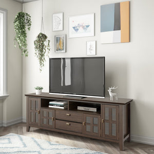 English Elm Artisan 72" Tv Media Stand - Handcrafted Farmhouse Brown With Storage & Cable Management Solutions B136P158699
