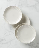 Lenox French Perle Scallop 4-Piece Dinner Plate Set White, WHITE STONEWARE 893547