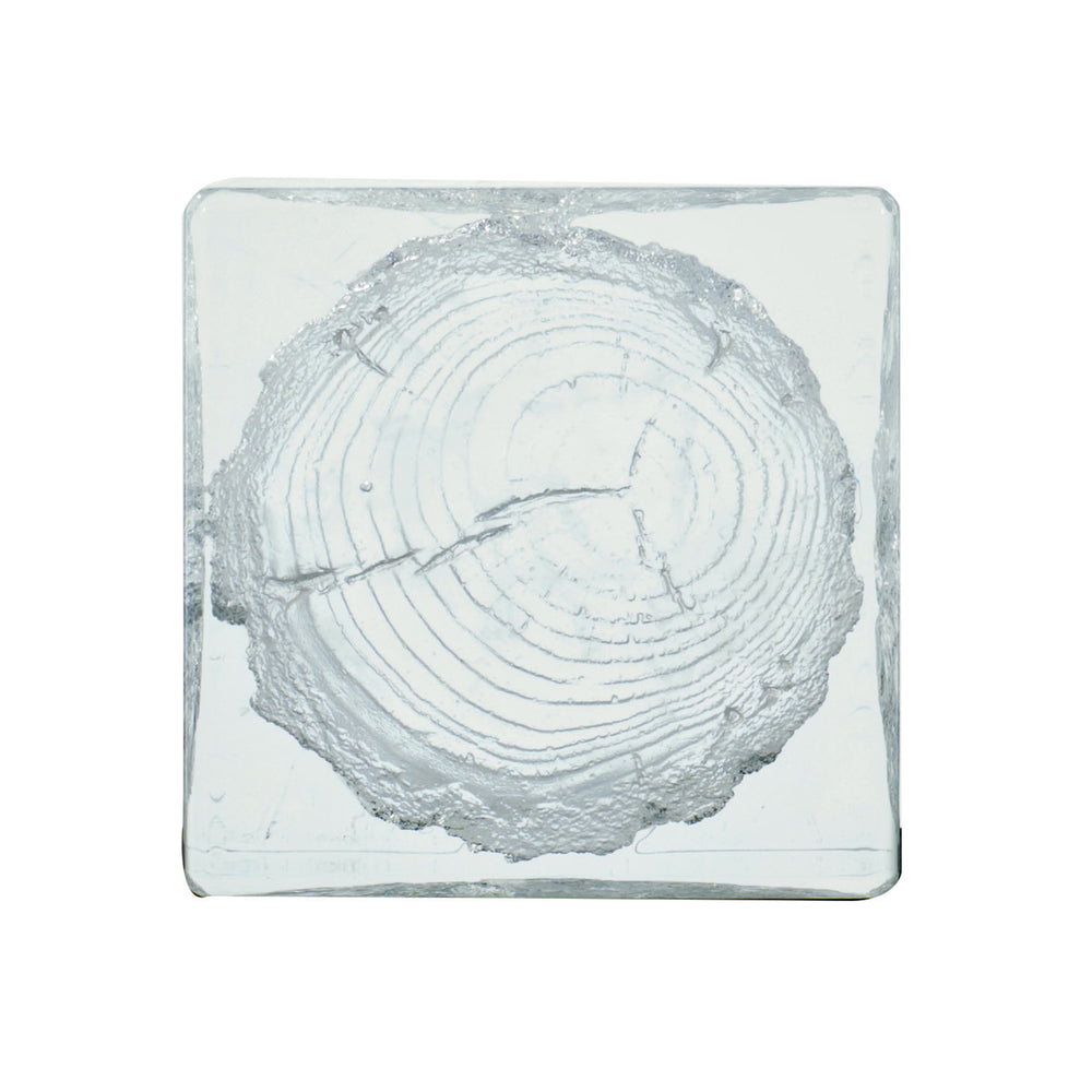 Bernhardt Bernhardt Sculptural Acrylic Arctic Chairside Table — Solid Clear Wood-Grain Accent, 11X16.5" 375105