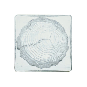 Bernhardt Bernhardt Sculptural Acrylic Arctic Chairside Table — Solid Clear Wood-Grain Accent, 11X16.5" 375105