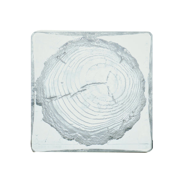 Bernhardt Bernhardt Sculptural Acrylic Arctic Chairside Table — Solid Clear Wood-Grain Accent, 11X16.5" 375105