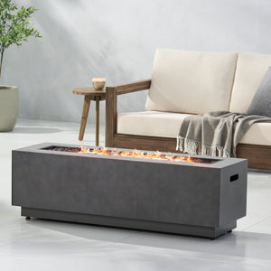English Elm 40" Outdoor Propane Fire Pit 50000 Btu Powder Coated Iron Rectangular Patio Warmer 62836.00CONRT-50K_67760.00CONR